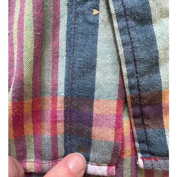 Vintage Marc Lewis Pastel Plaid Short Sleeve Button Down, Size L - Picture 7 of 7